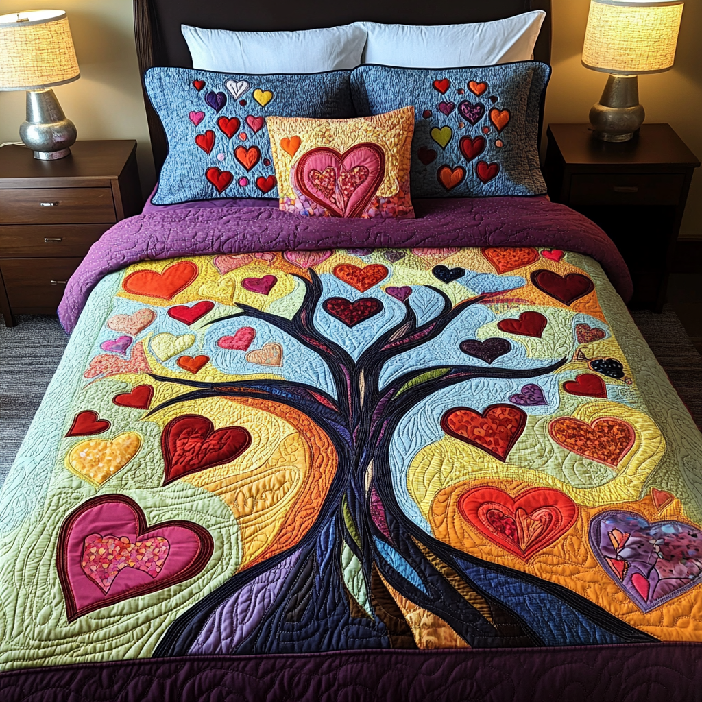 Tree Of Hearts DAI101224035 Quilt Bedding Set