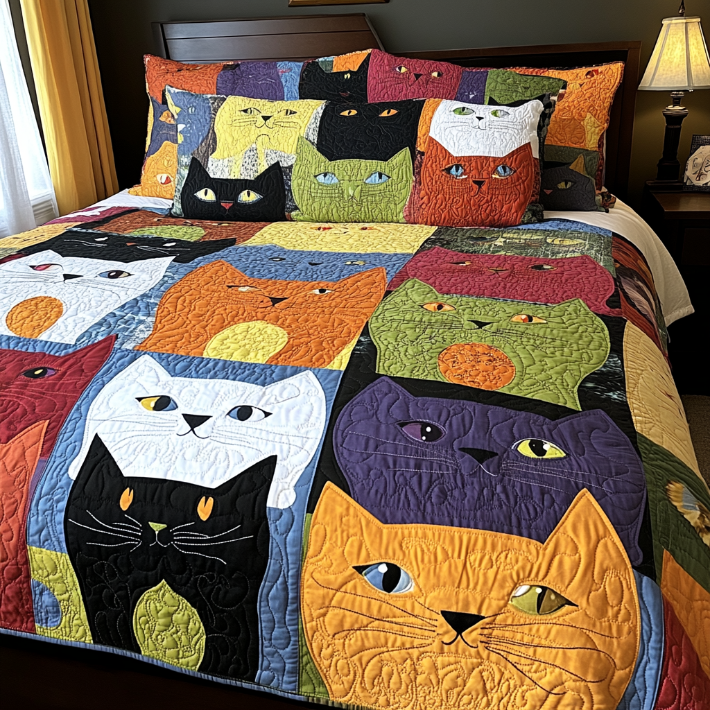 Cat TAI041024537 Quilt Bedding Set