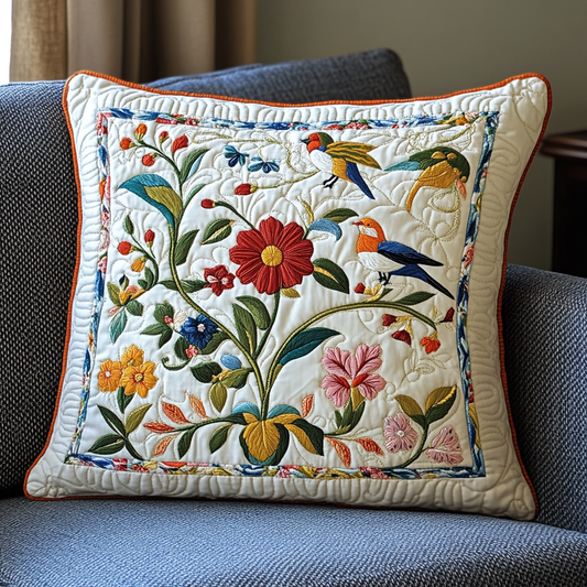 Bird And Flower DAI110225272 Quilted Pillow Case