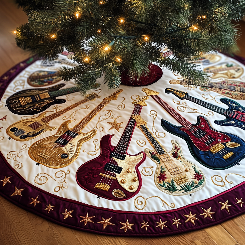 Guitar TAI091024269 Quilted Tree Skirt