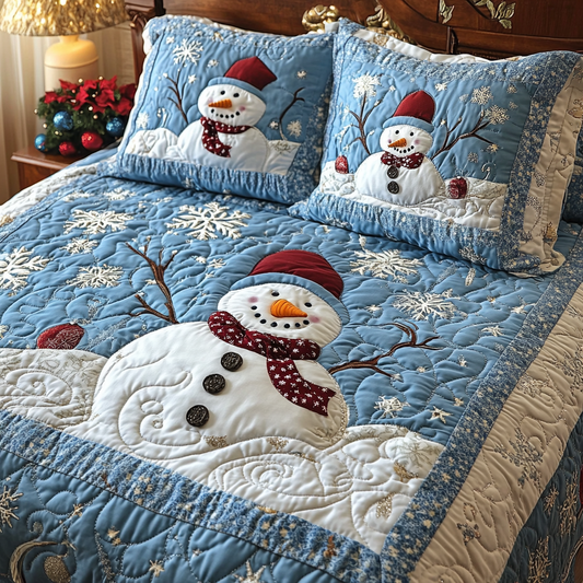 Christmas Snowman TAI101224518 Quilt Bedding Set