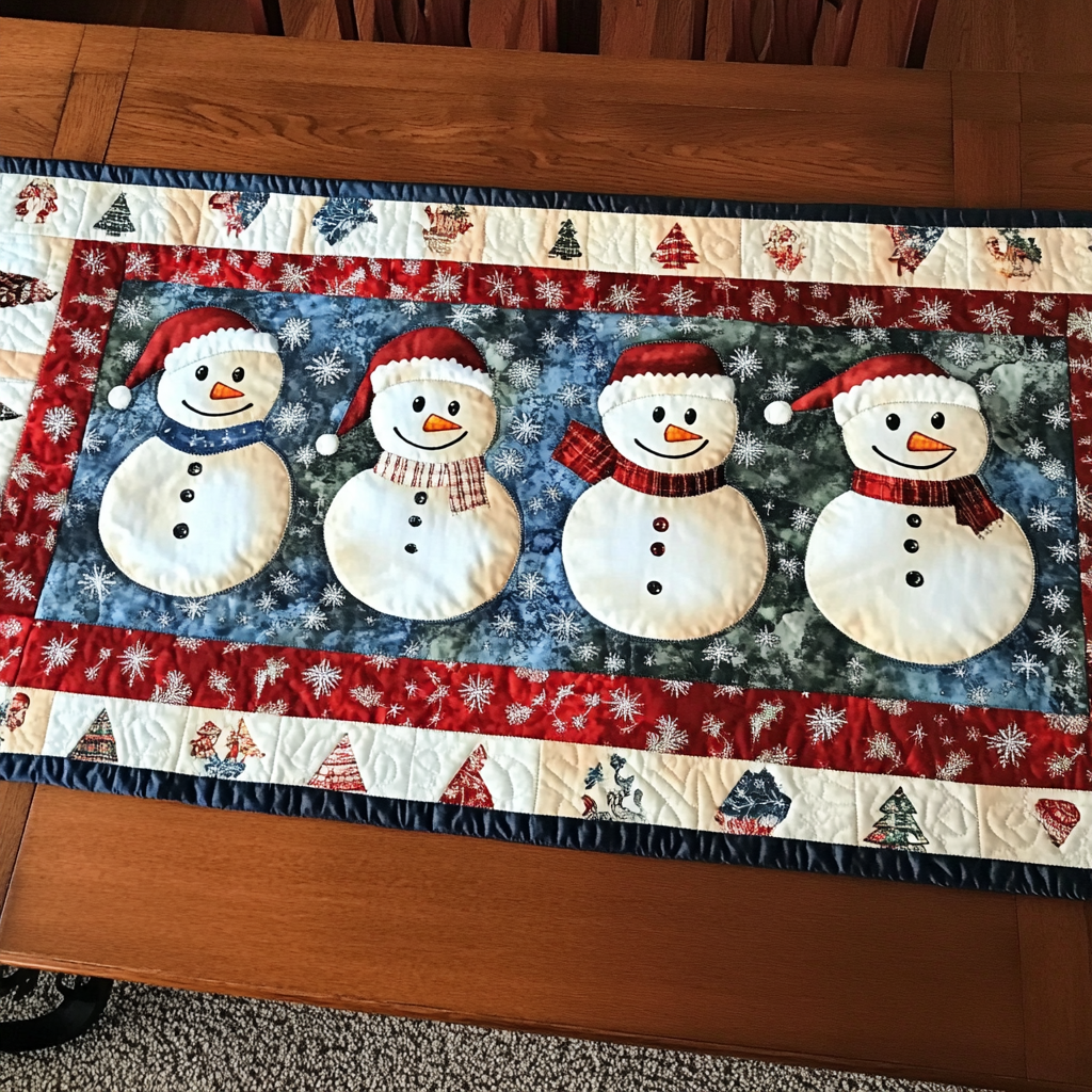 Christmas Snowman TAI040924364 Quilted Table Runner