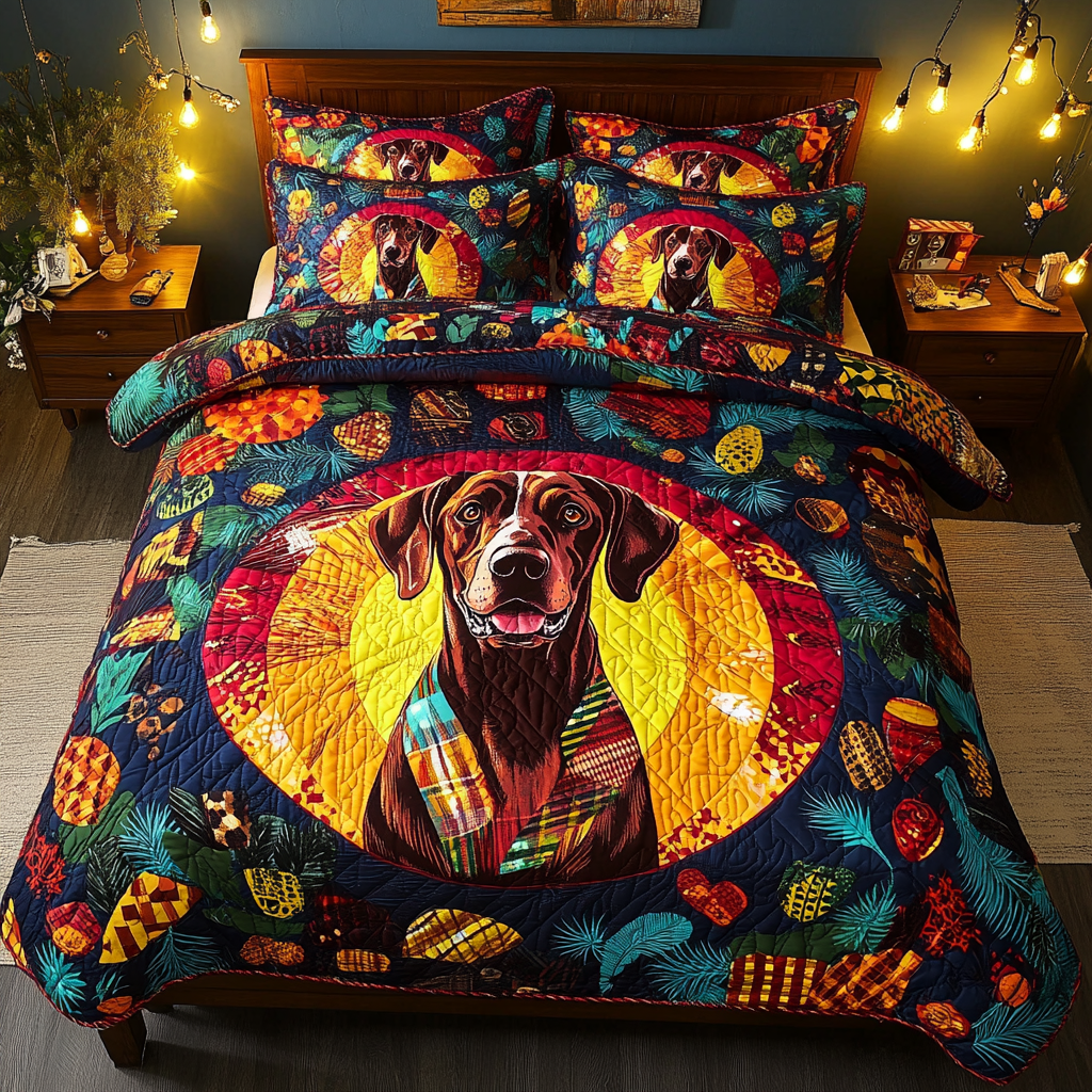 German Shorthaired Pointer TAI181024355 Quilt Bedding Set