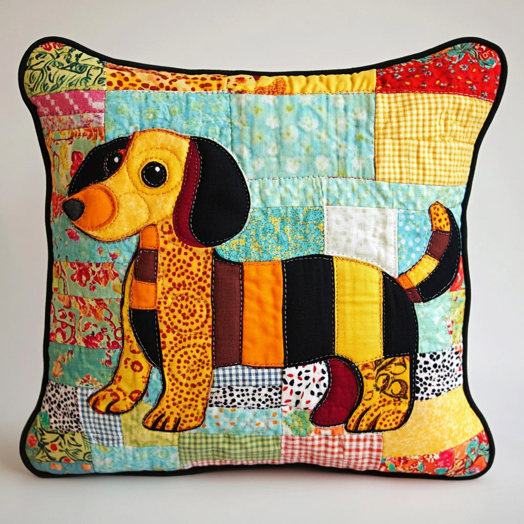 Dachshund TAI130824238 Quilted Pillow Case