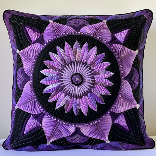 Purple Flower TAI240424244 Quilted Pillow Case