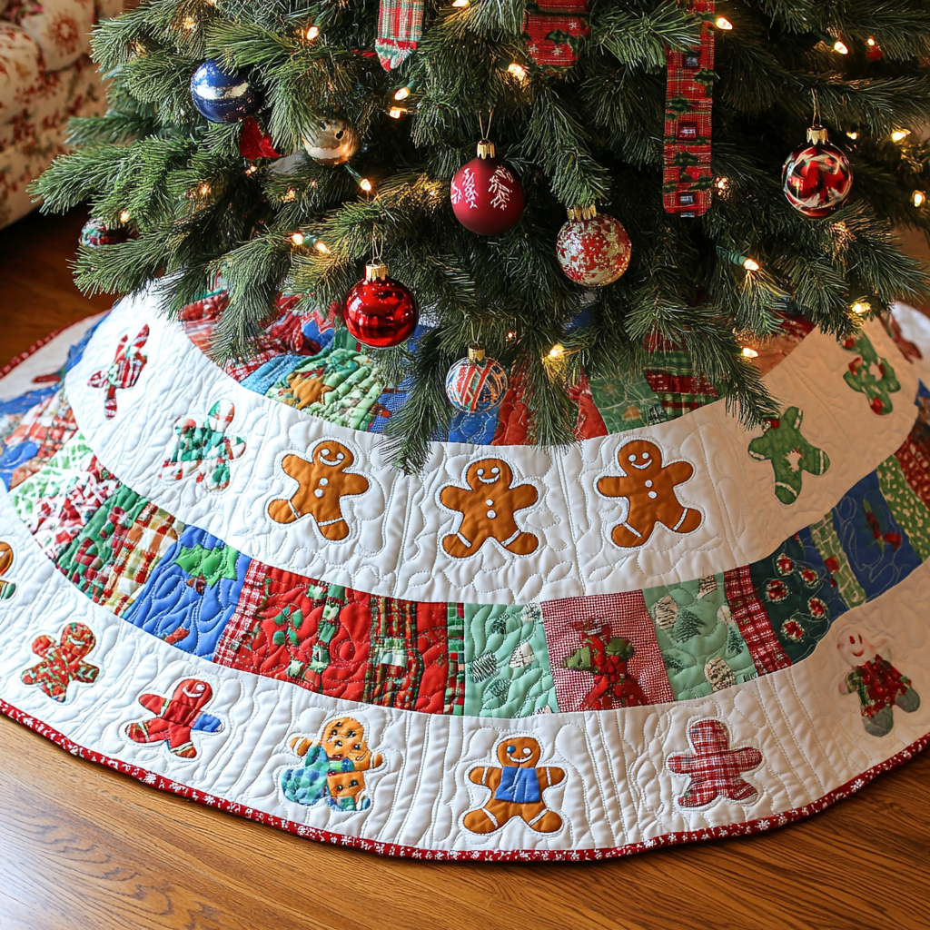 Gingerbread Man DAI040924087 Quilted Tree Skirt