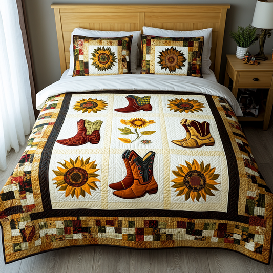 Sunflower Cowboy Boots DAI280824266 Quilt Bedding Set