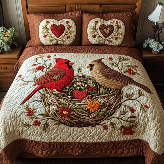 Cardinal Love DAI040225171 Quilt Bedding Set