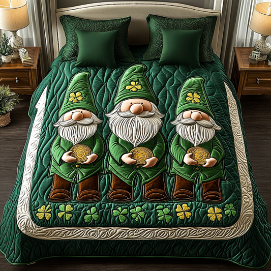 St Patrick Gnome TAI101224504 Quilt Bedding Set