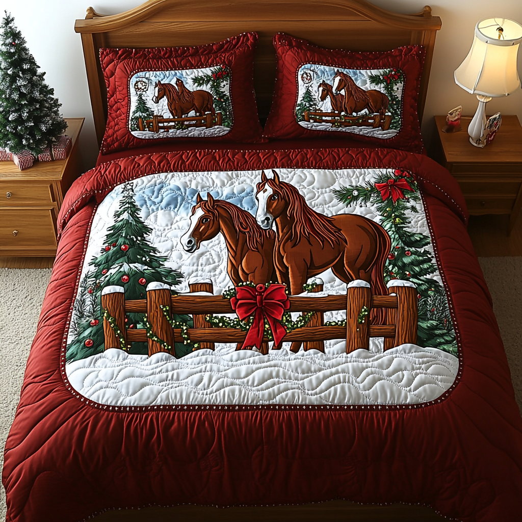 Christmas Horse TAI201124274 Quilt Bedding Set