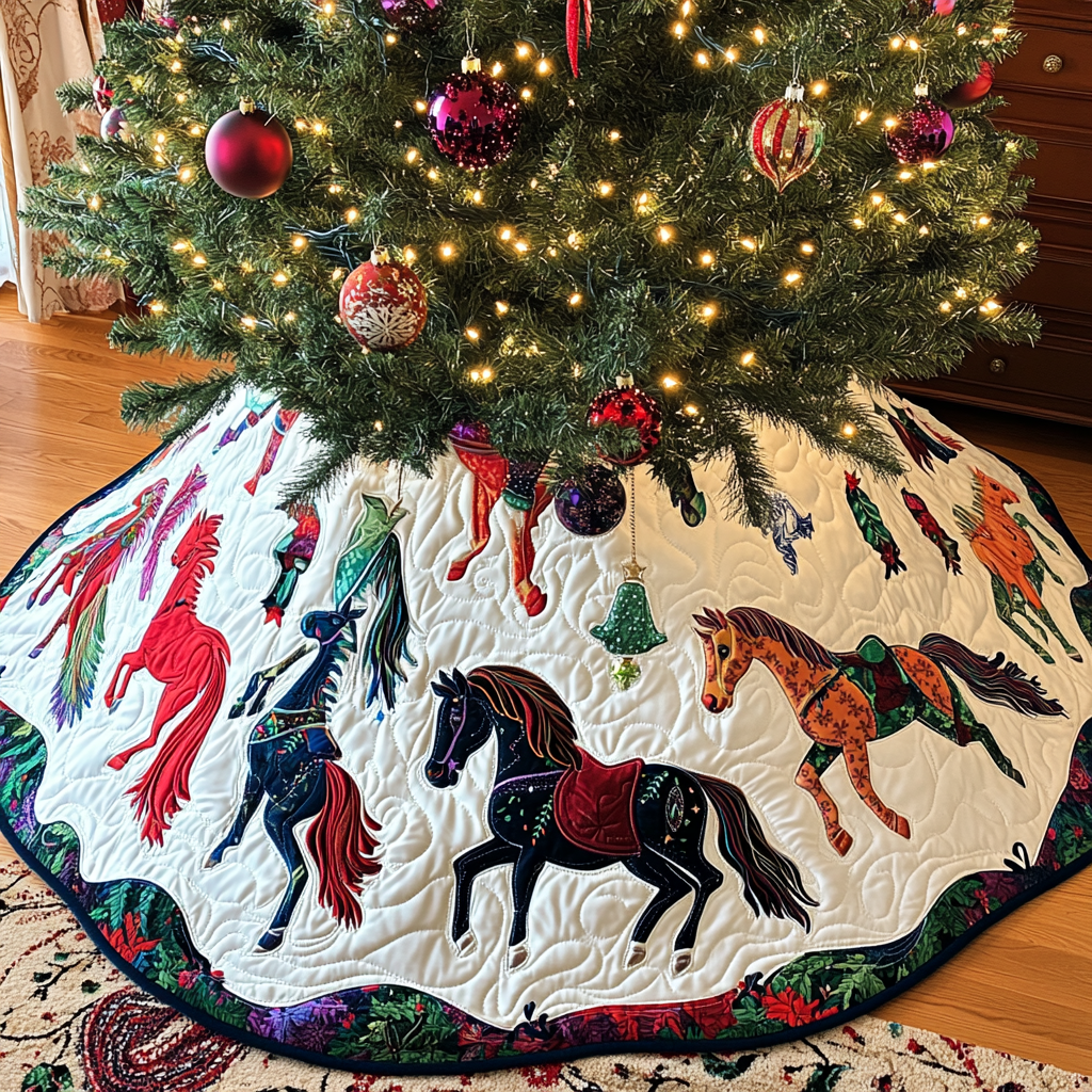 Horse TAI091024298 Quilted Tree Skirt