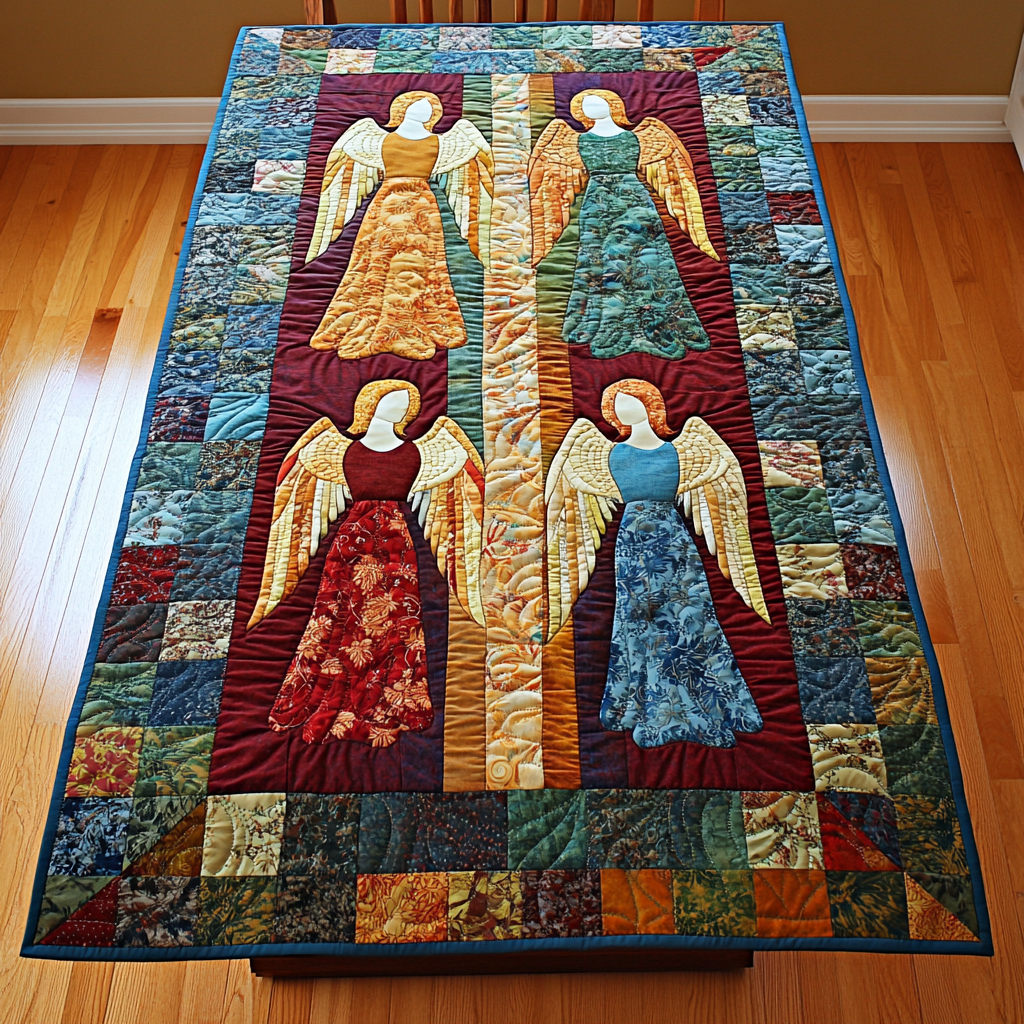 Angel DAI190225260 Quilted Table Runner – Alpha Quilt