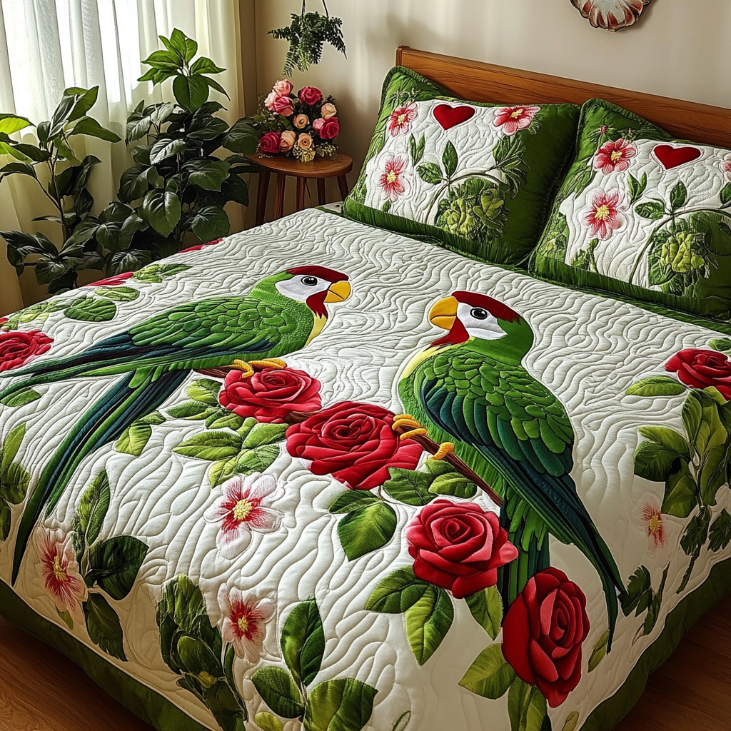 Parrot DAI150125277 Quilt Bedding Set