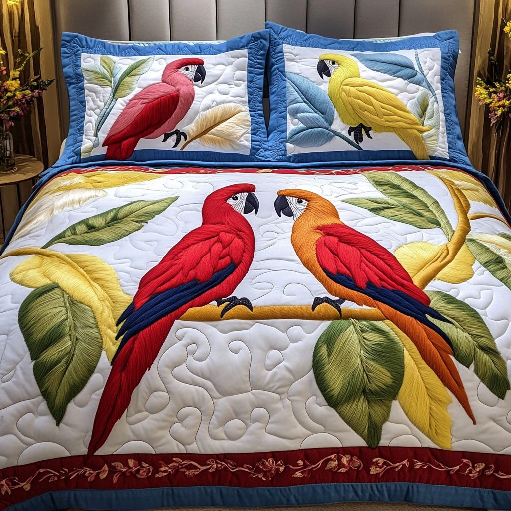 Parrot DAI281124125 Quilt Bedding Set