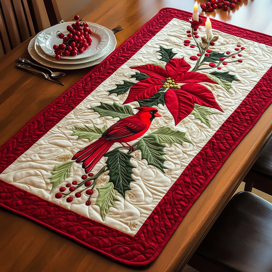 Christmas Cardinal TAI041024365 Quilted Table Runner