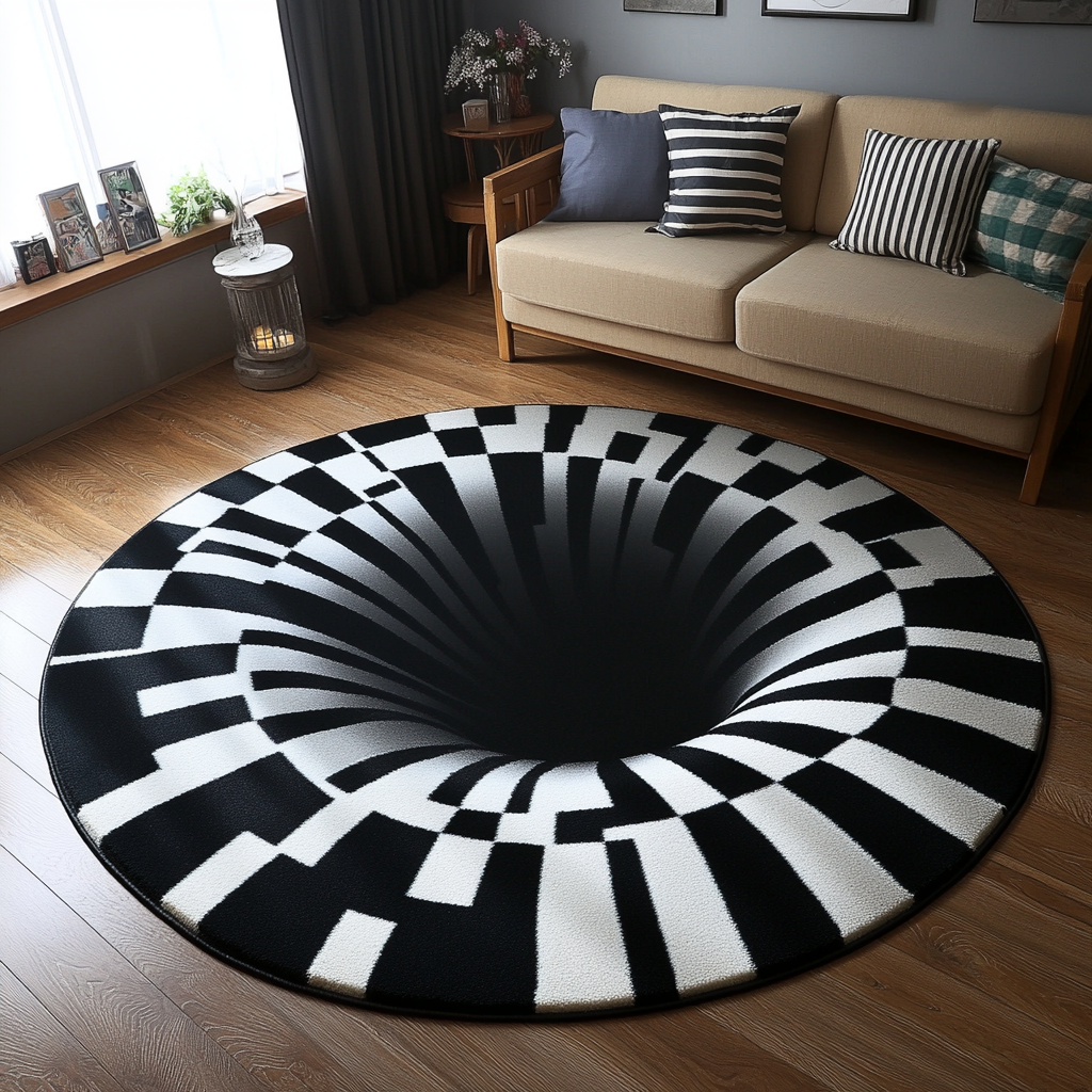 3D Hole TAI251124354 Round Area Rug – Alpha Quilt