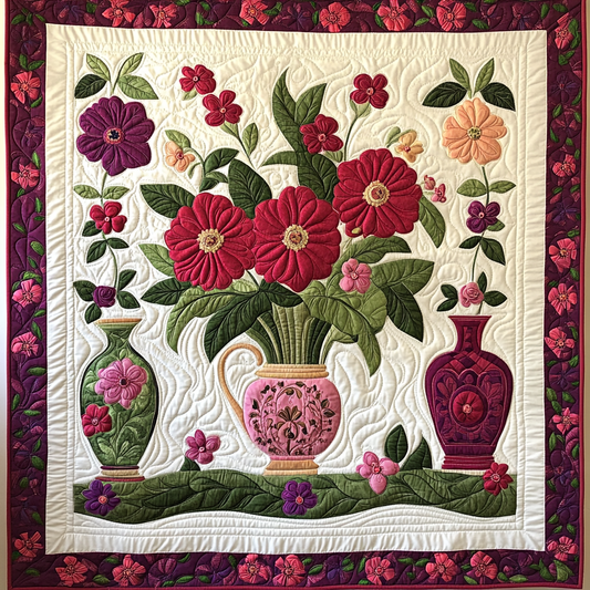 Flower Vase DAI040225051 Quilt Blanket