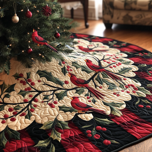 Christmas Cardinal TAI091024284 Quilted Tree Skirt