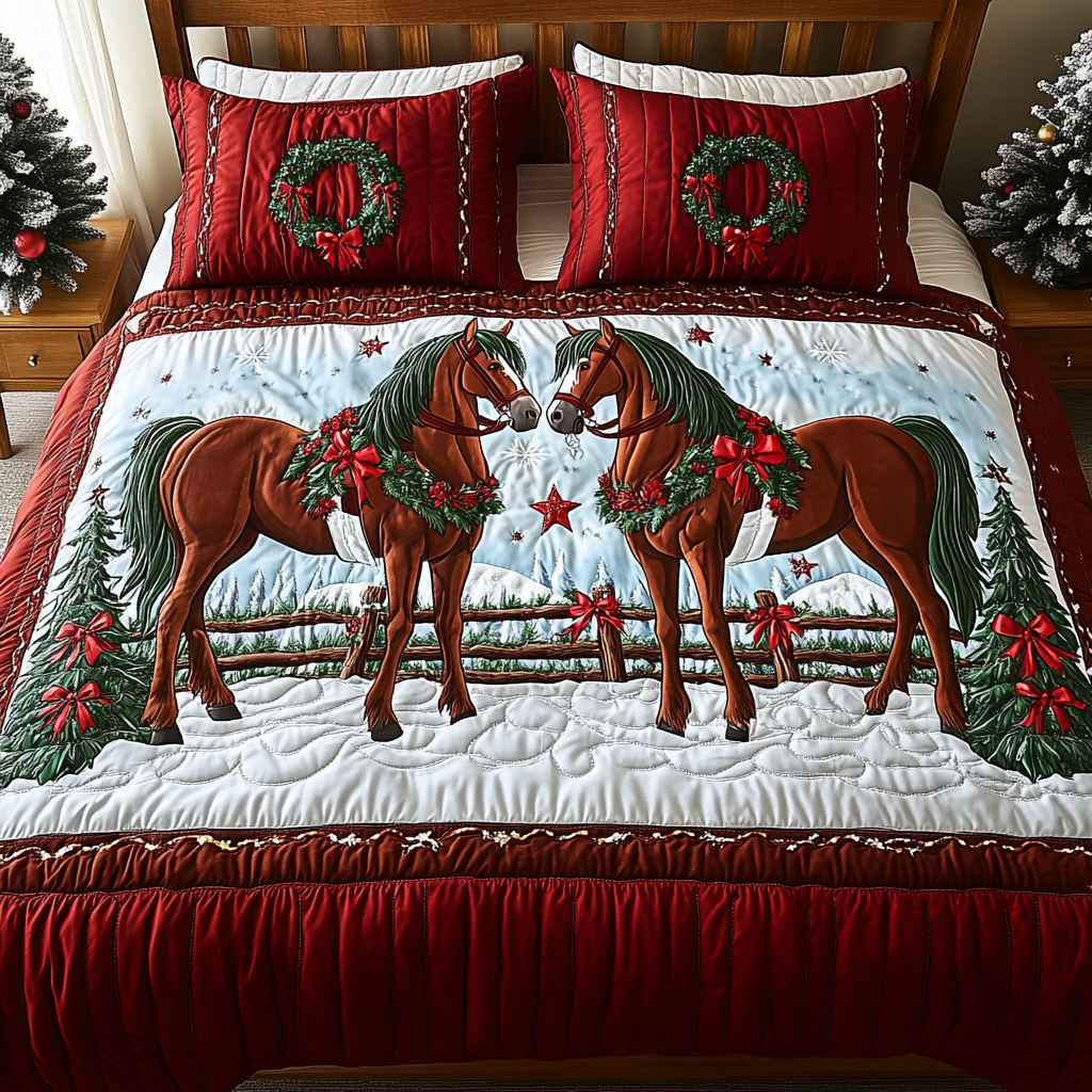 Christmas Horse TAI201124277 Quilt Bedding Set