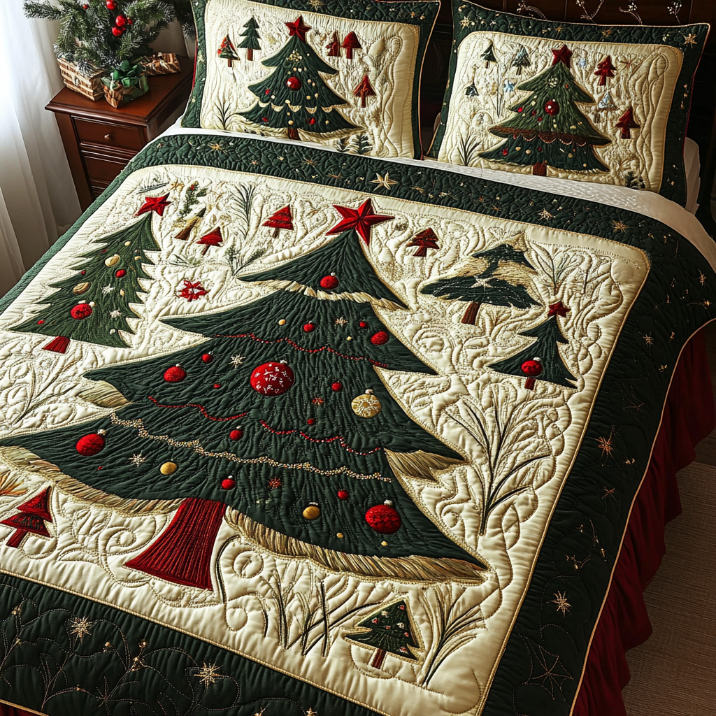 Christmas Tree TAI141124221 Quilt Bedding Set