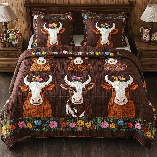 Highland Cow DAI040225307 Quilt Bedding Set