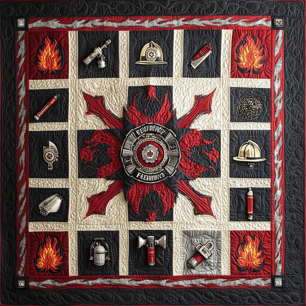 Firefighter TAI101224223 Quilt Blanket