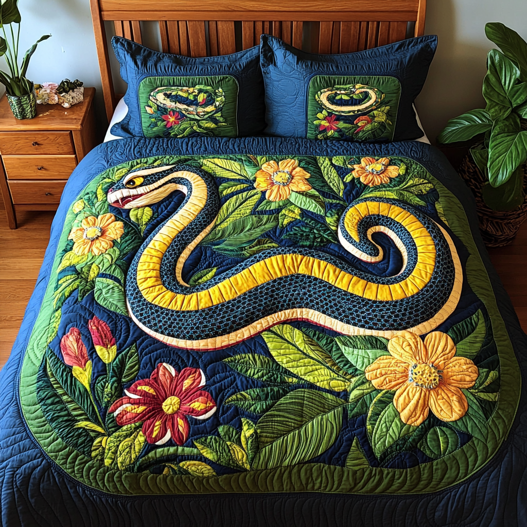 Floral Snake DAI200125129 Quilt Bedding Set