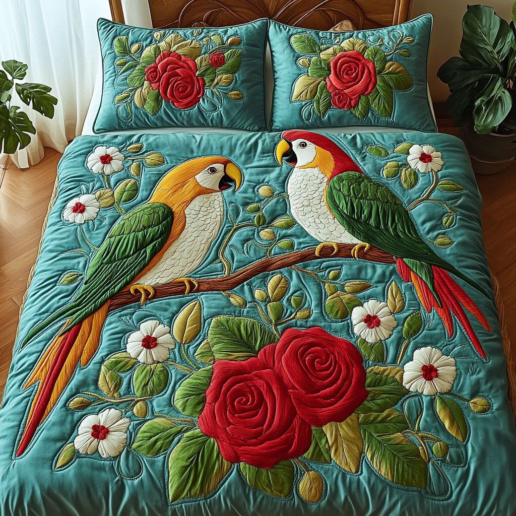 Parrot DAI150125279 Quilt Bedding Set