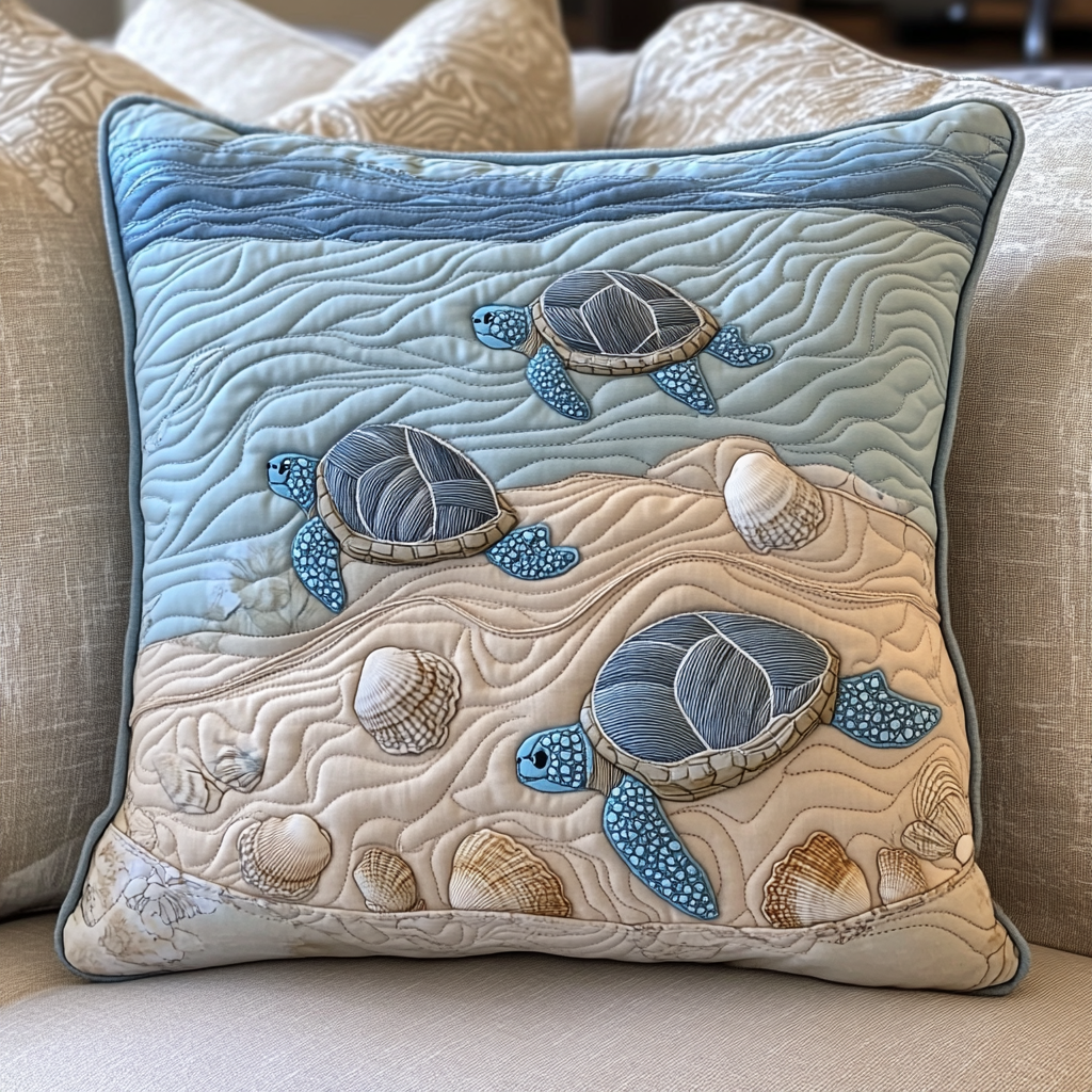 Sea Turtle TAI141124337 Quilted Pillow Case