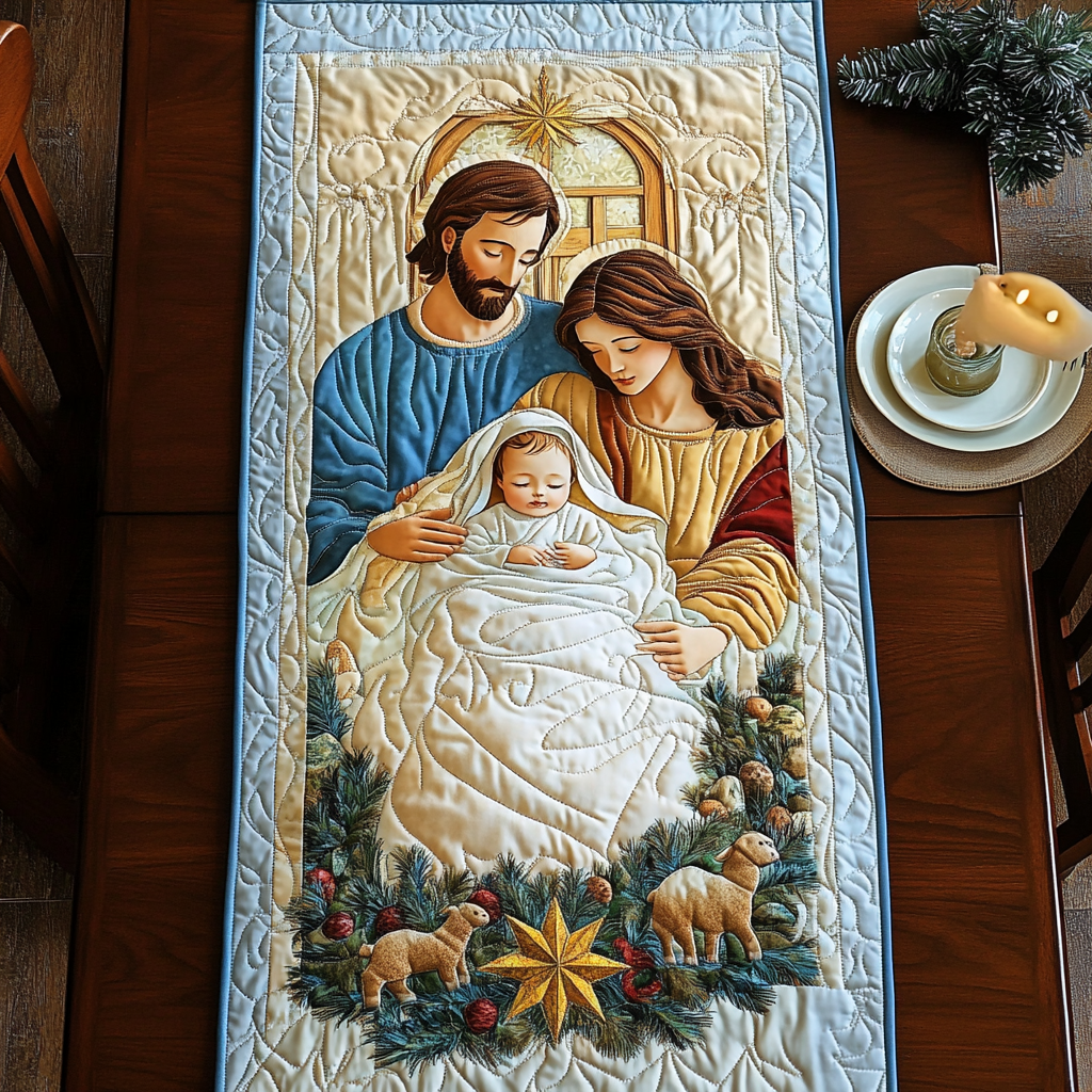 Nativity TAI041024263 Quilted Table Runner – Alpha Quilt