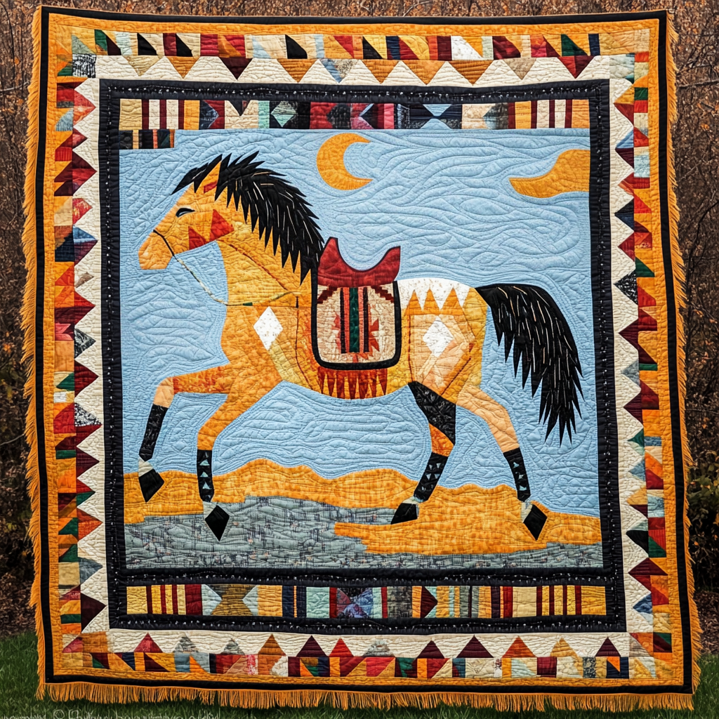 Native American Horse DAI090924081 Quilt Blanket