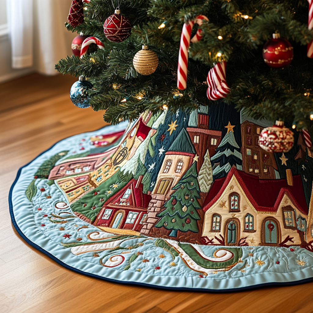 Christmas Houses TAI091024290 Quilted Tree Skirt