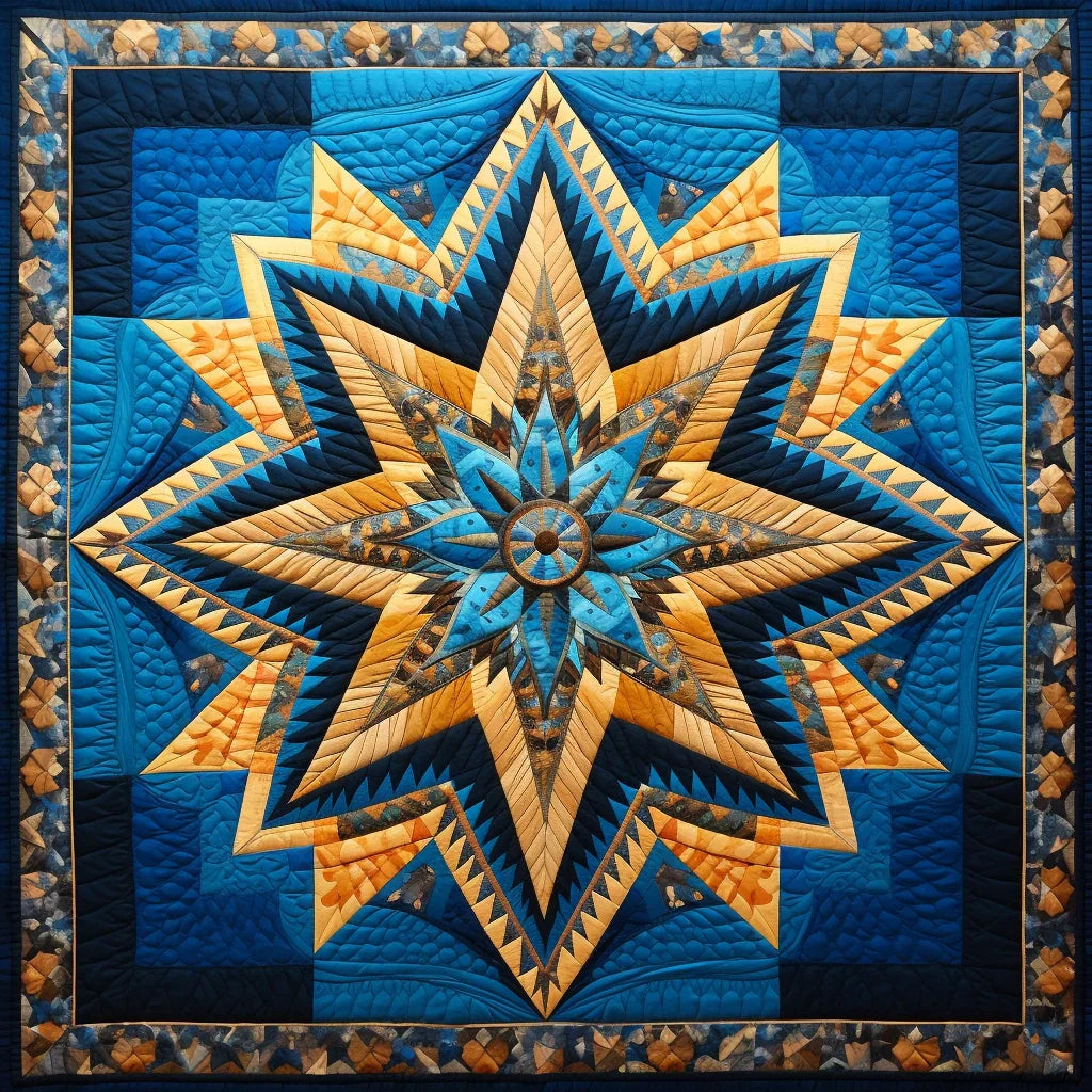 Turquoise Star BL9112349 Quilt Blanket