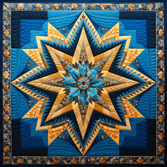 Turquoise Star BL9112349 Quilt Blanket