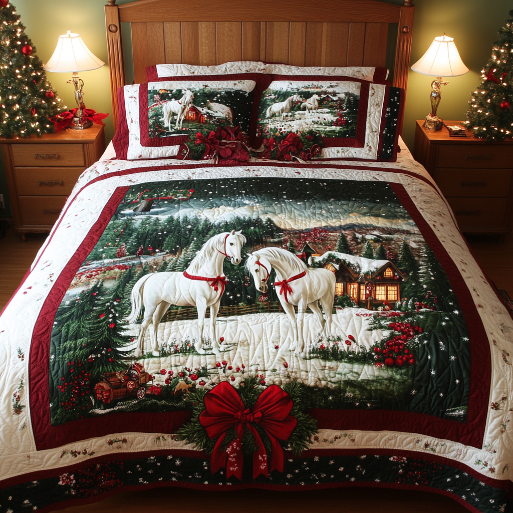 Christmas Horse TAI201124260 Quilt Bedding Set