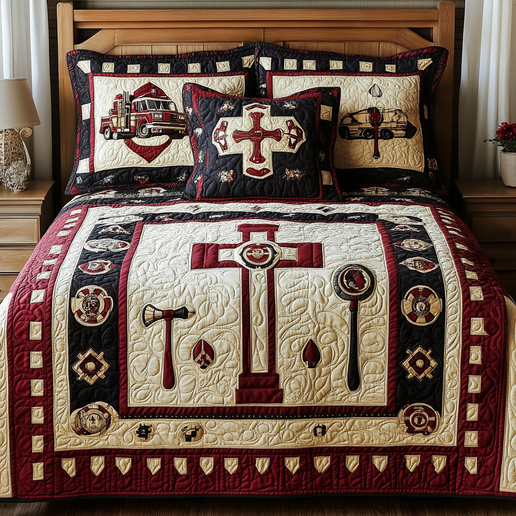 Firefighter TAI101224302 Quilt Bedding Set