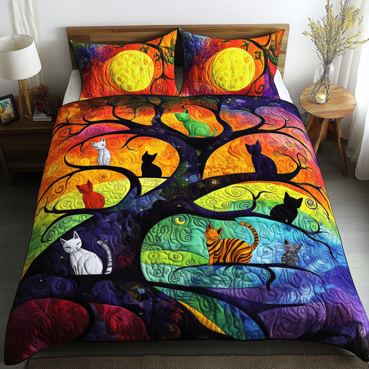 Cats On The Tree DAI040225259 Quilt Bedding Set