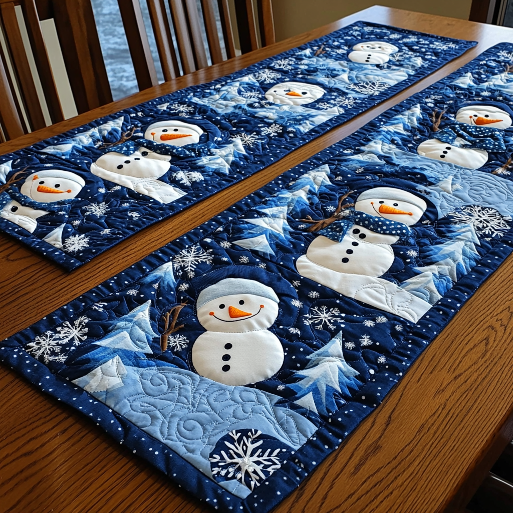 Snowman TAI121024024 Quilted Table Runner