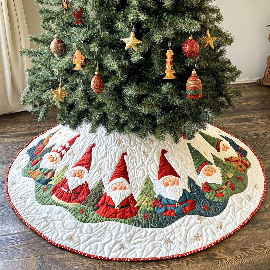 Christmas Gnome DAI230924030 Quilted Tree Skirt