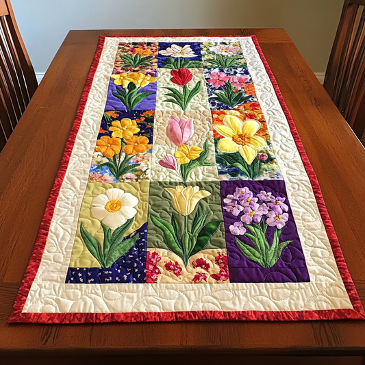 Spring Flowers DAI040225453 Quilted Table Runner