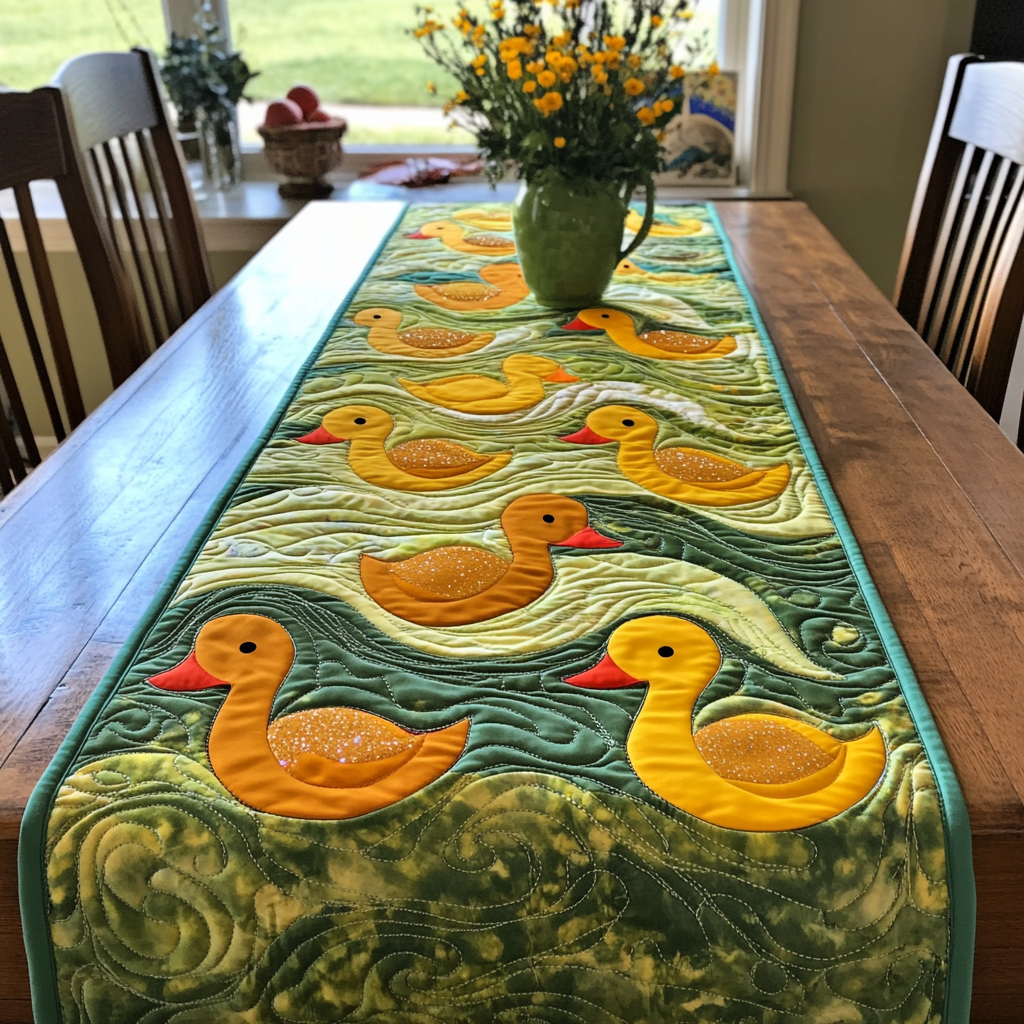 Duckling DAI040225425 Quilted Table Runner