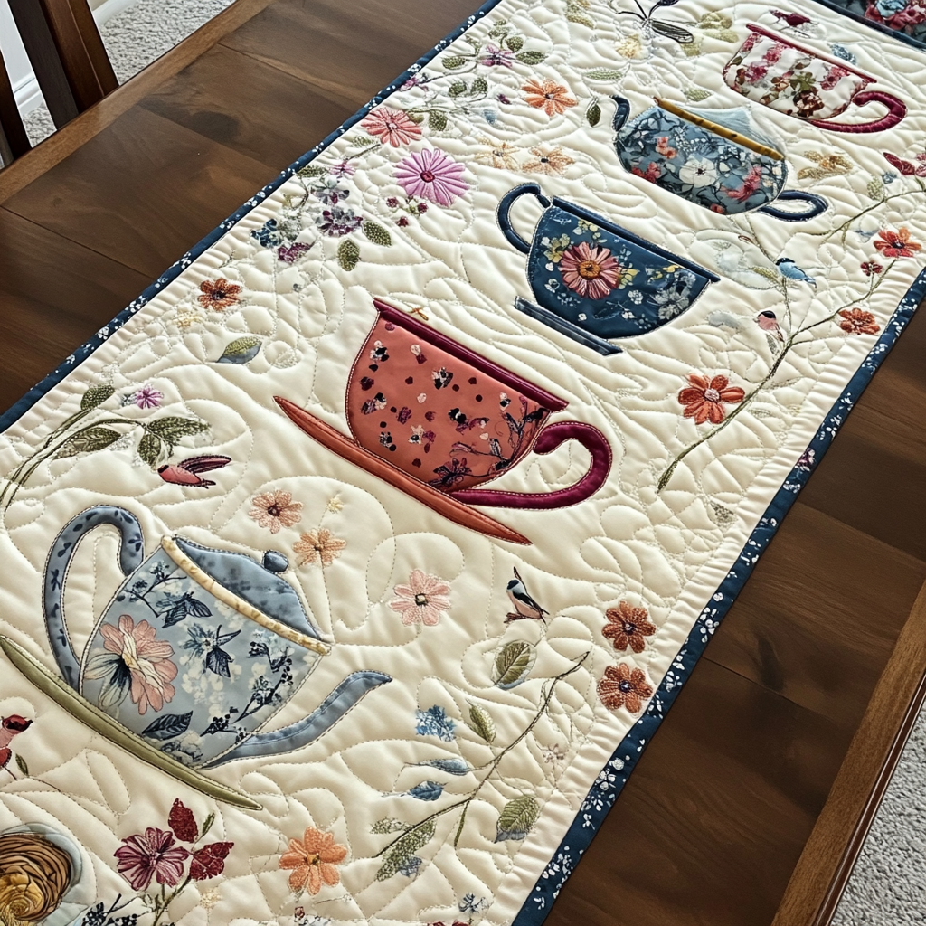 Teapot TAI041024249 Quilted Table Runner