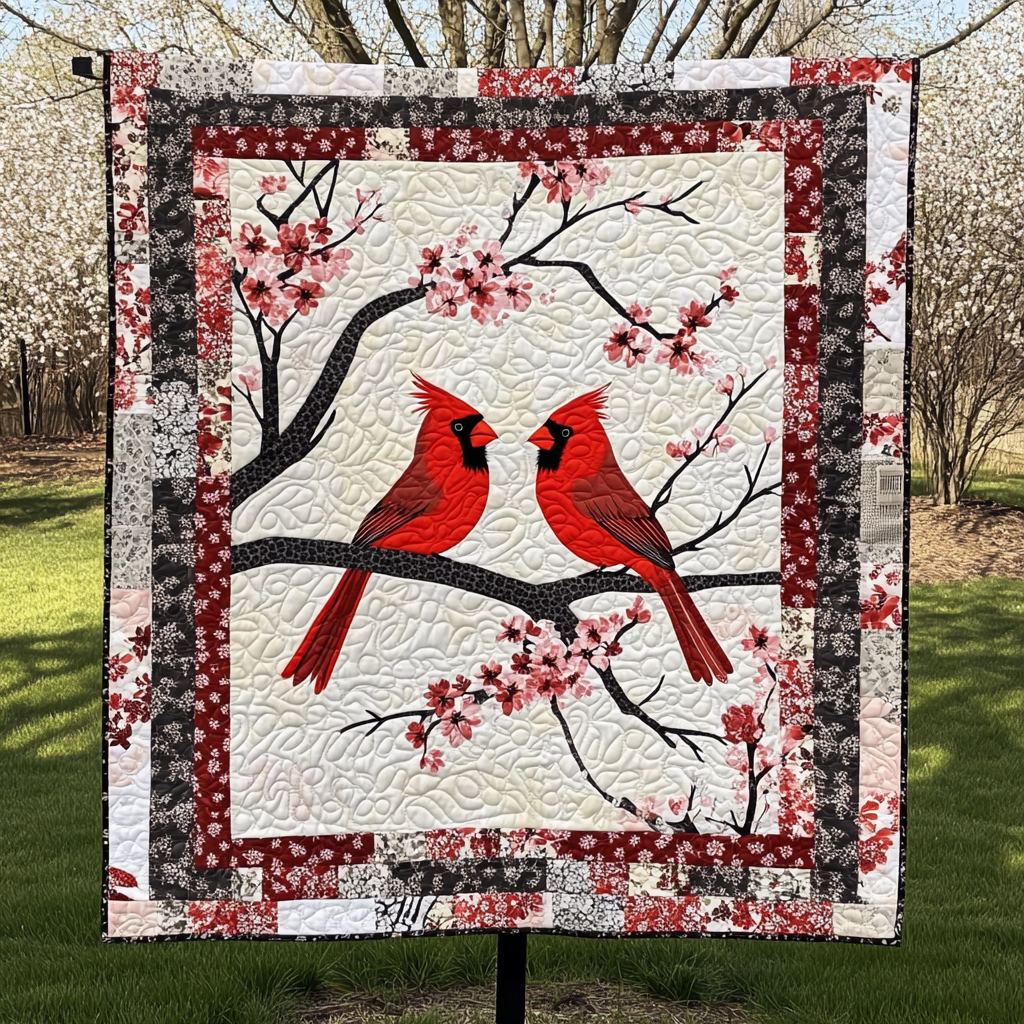 Spring Cardinal TAI121024076 Quilt Blanket