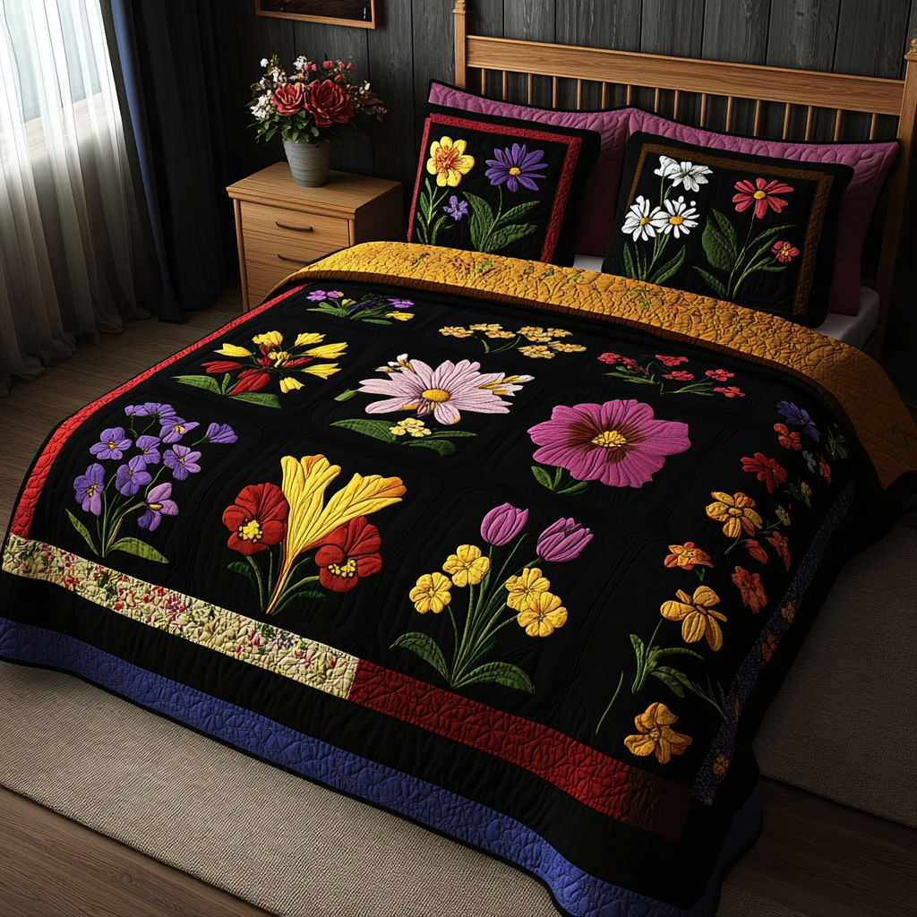 Spring Flowers DAI040225210 Quilt Bedding Set