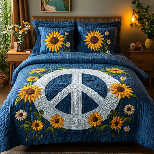 Sunflower Hippie Peace DAI200125102 Quilt Bedding Set