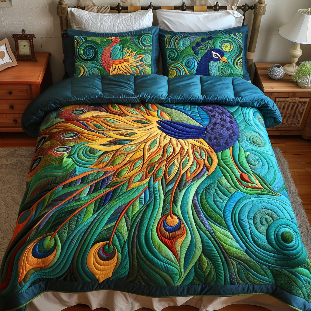 Peacock TAI170724050 Quilt Bedding Set