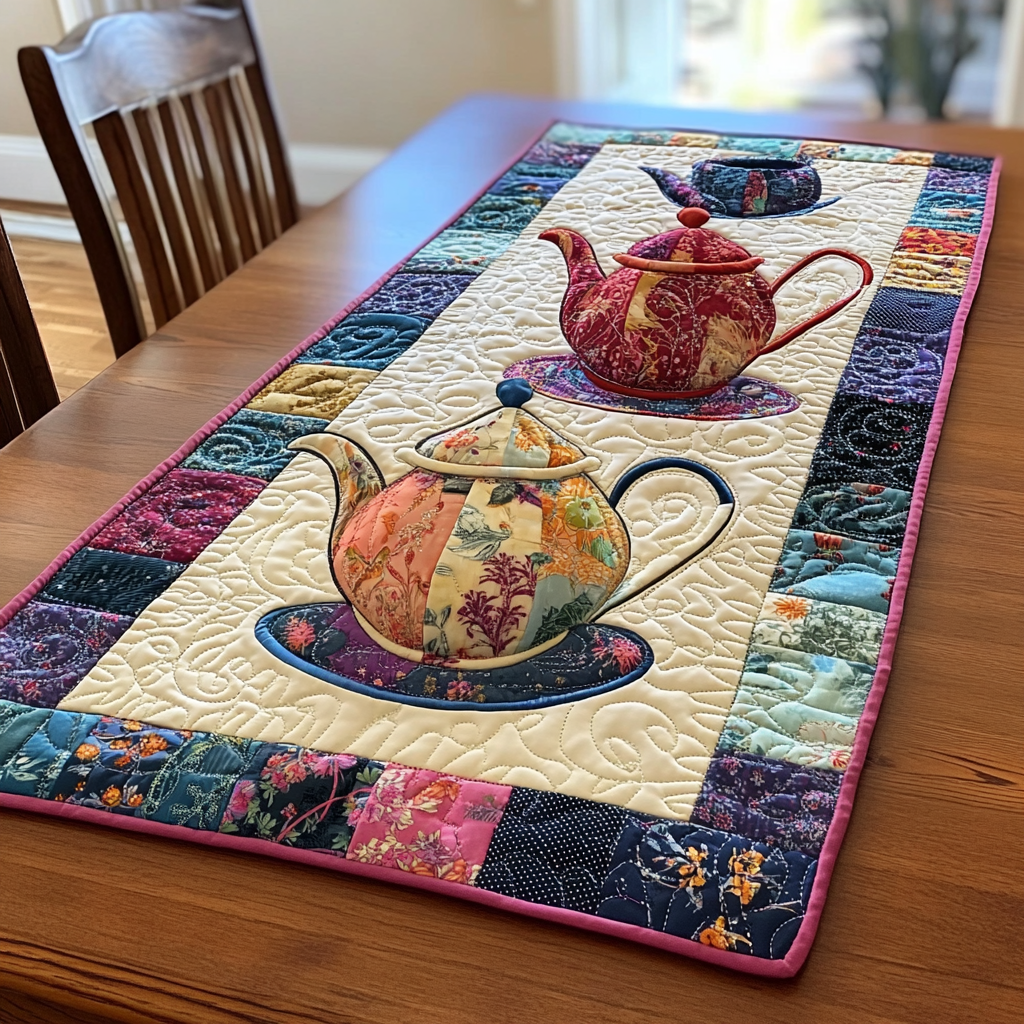 Teapot TAI041024239 Quilted Table Runner