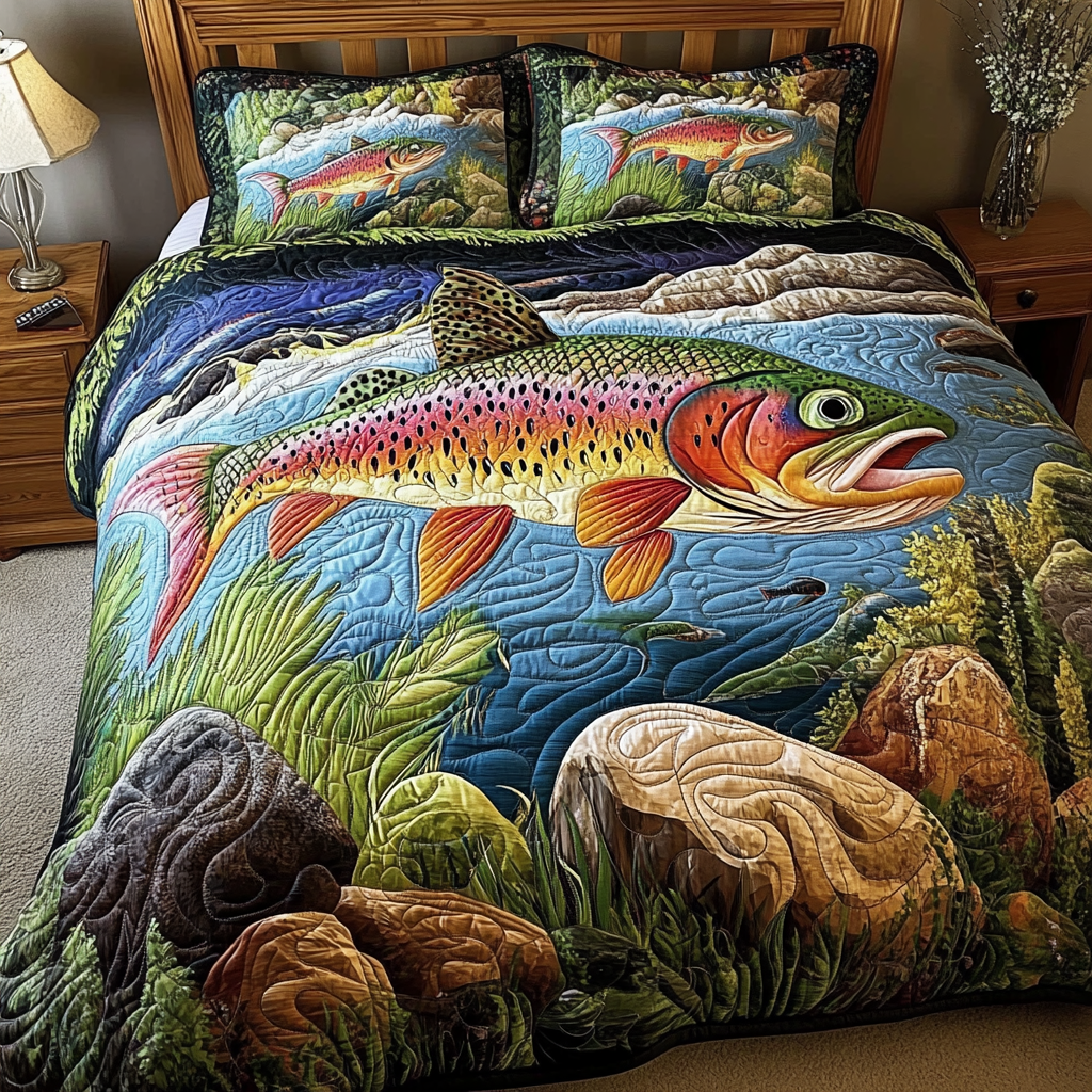 Trout Fish DAI150125188 Quilt Bedding Set