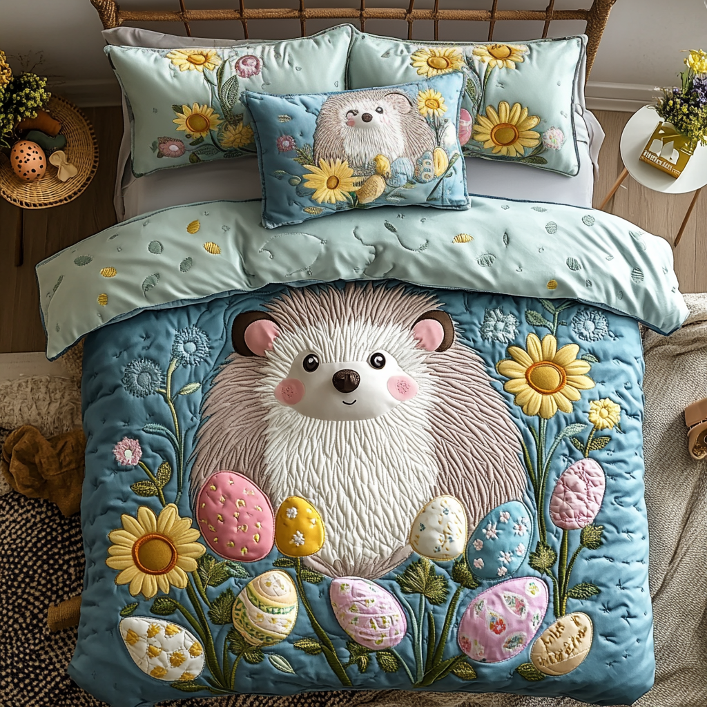 Easter Hedgehog DAI090125098 Quilt Bedding Set