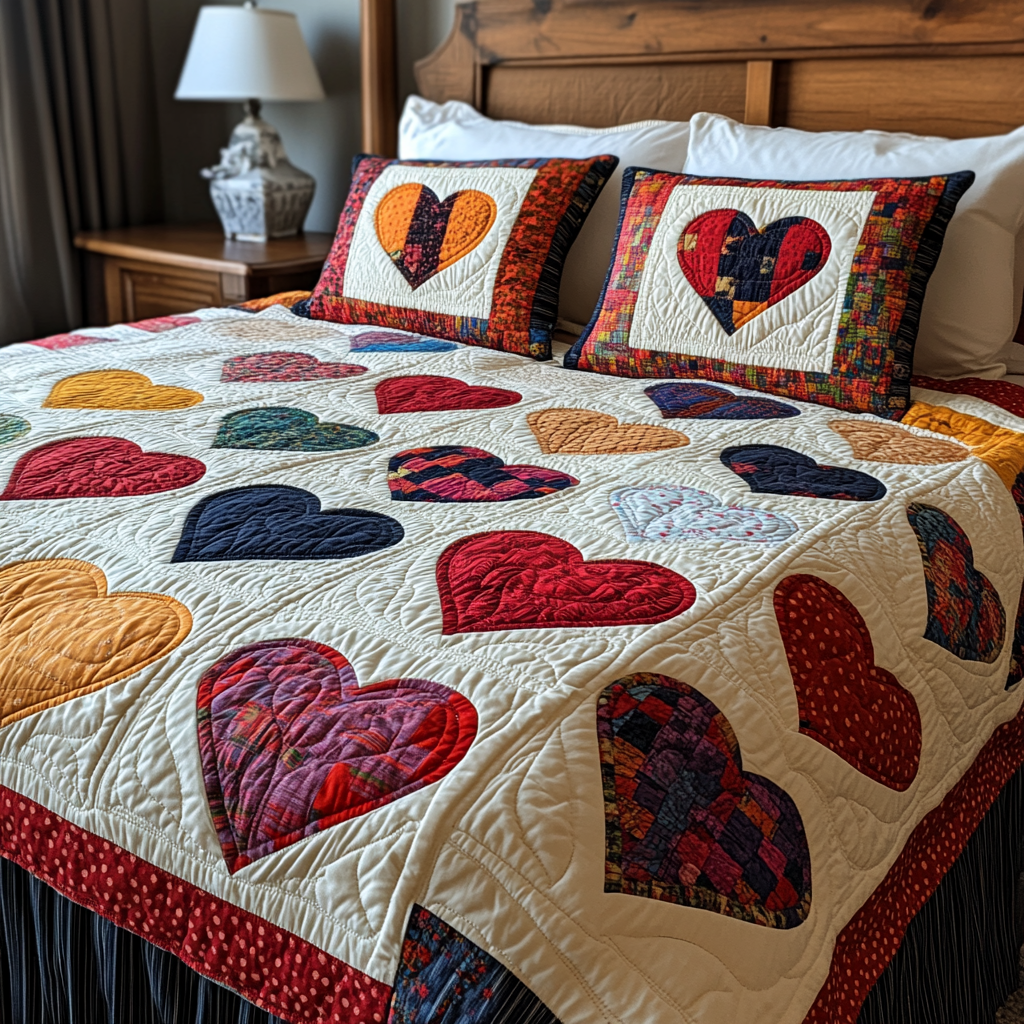 Heart DAI040924006 Quilt Bedding Set